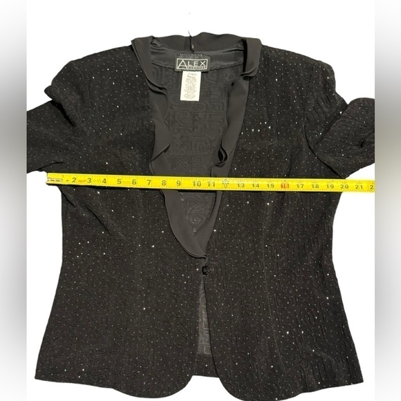 Alex Evenings Vintage Blazer Black Sparkle Womens Size Large - Picture 7 of 11